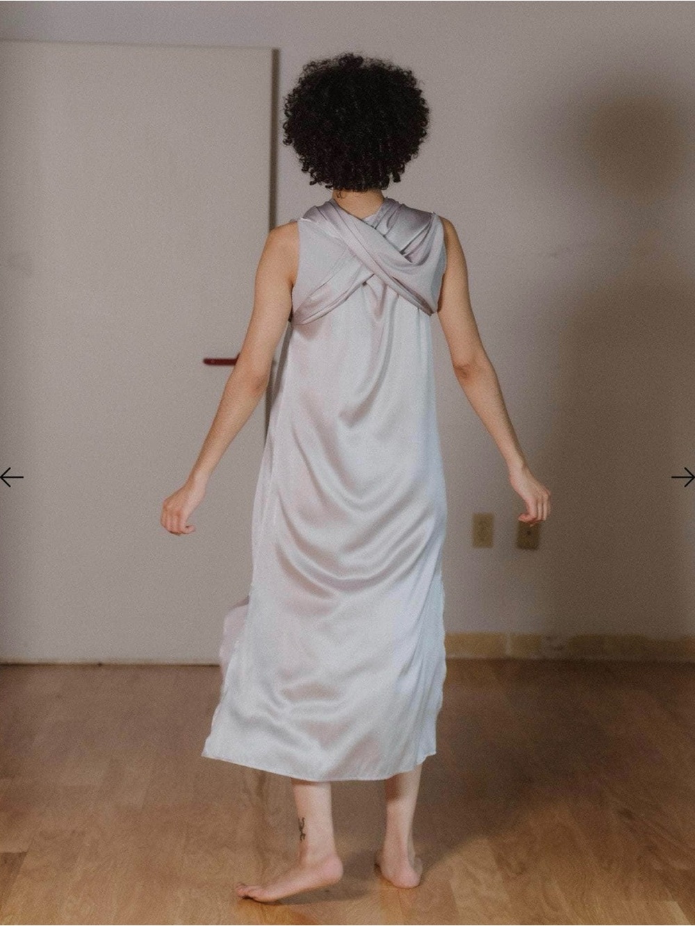 Baserange City Long Sleeve Dress - Silk Satin - Picture 4 of 13